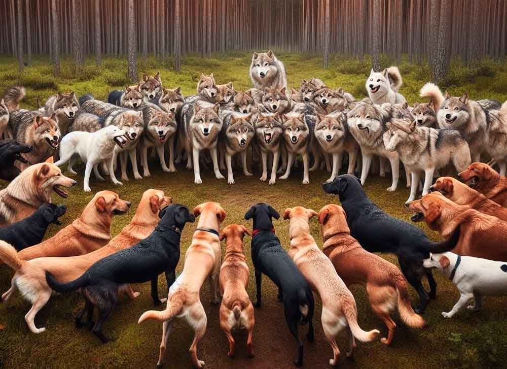 Los lobos reconciliándose con los perros