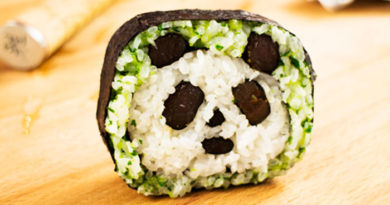 Arte sushi, como hacer panda sushi rolls