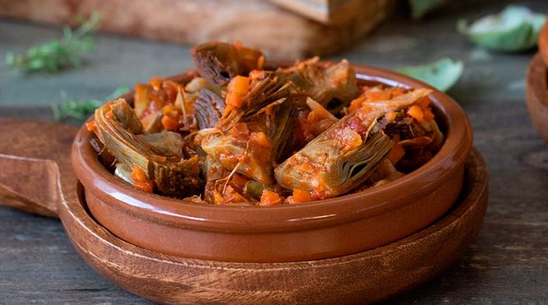 Receta para preparar setas con chistorras y alcachofas