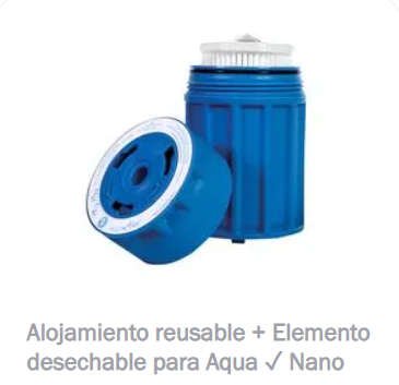 Repuesto filtro Rena Ware - alojamiento reusable con elemento desechable Aqua Nano