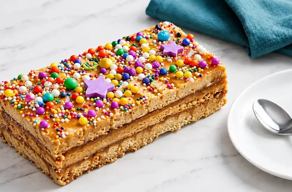 Turrón de Doña Pepa casero con grageas de colores