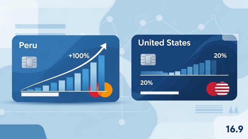 Tasas de tarjeta de crédito Perú vs EE. UU.