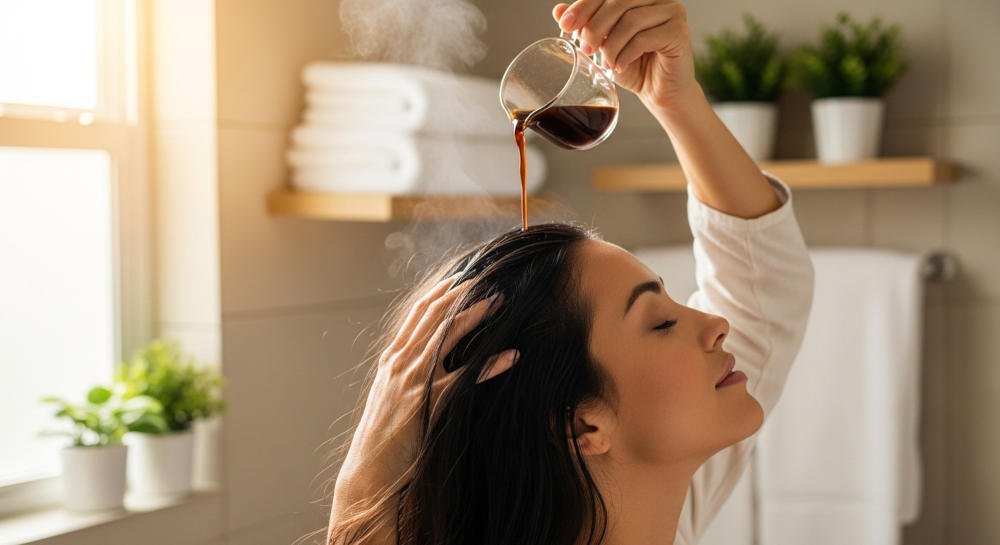 Enjuague de café para el cabello