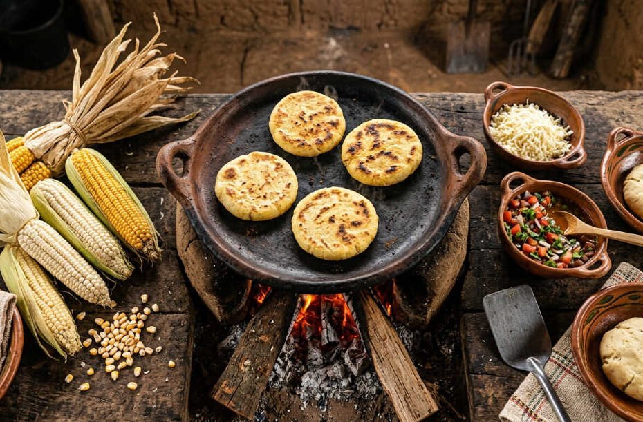 ¿De dónde son las arepas? Arepas doradas sobre budare de barro, símbolo del origen indígena de la arepa latinoamericana
