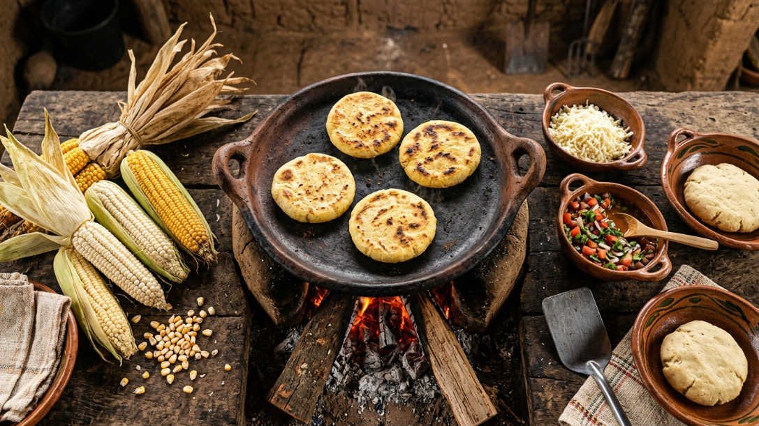 ¿De dónde son las arepas? Arepas doradas sobre budare de barro, símbolo del origen indígena de la arepa latinoamericana