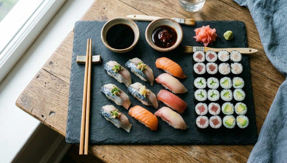 Cómo hacer sushi en casa: nigiri y rolls caseros con salsas japonesas