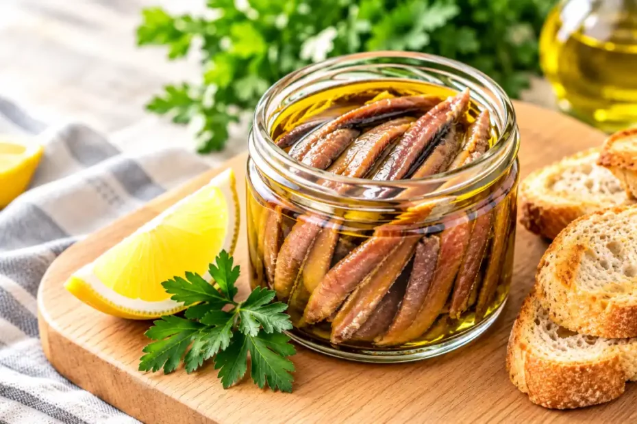Cómo hacer anchoas caseras filetes en frasco de vidrio con aceite