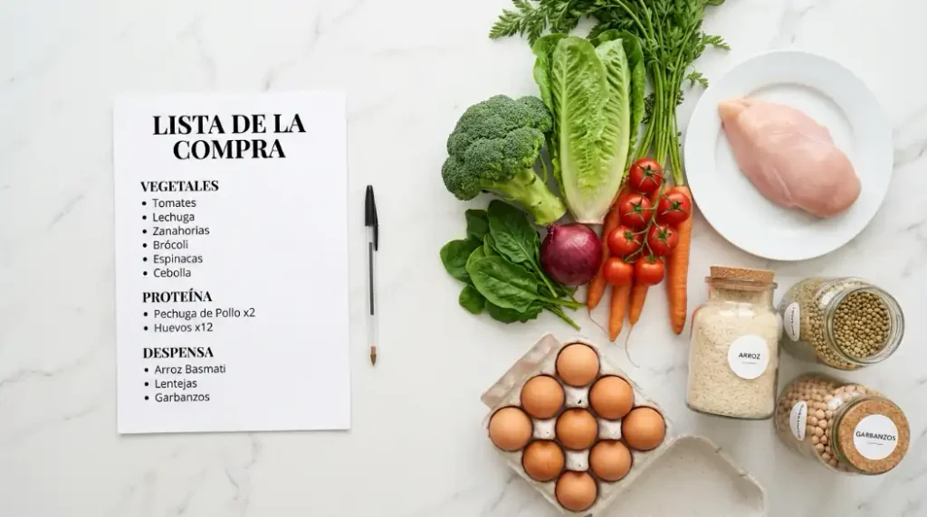 Lista de compras semanal para comidas fáciles y saludables