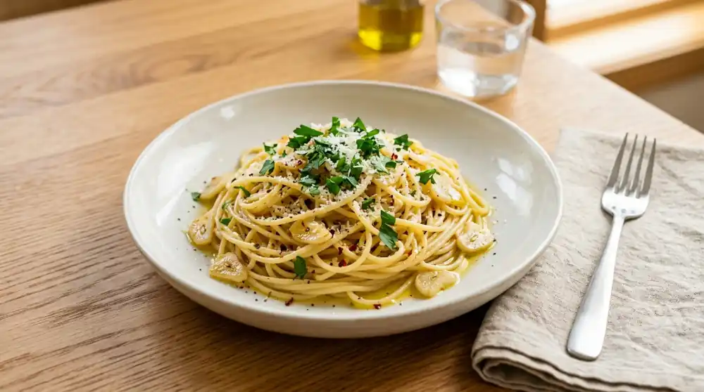 Pasta al ajo y aceite rápida para resolver qué cocinar hoy
