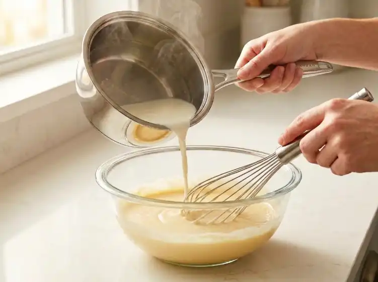 Preparación de la mezcla cremosa para natilla española casera