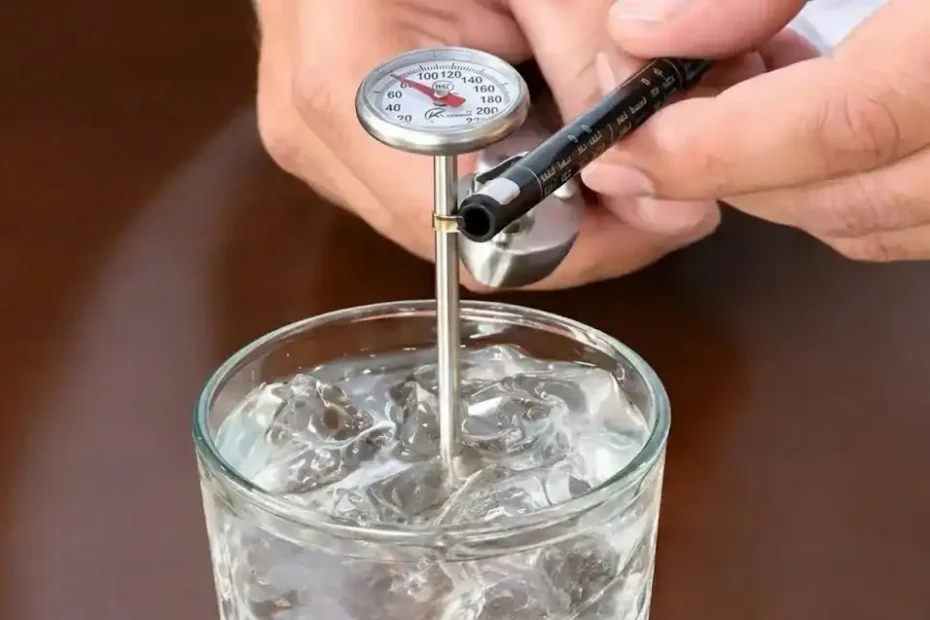Cómo calibrar un termómetro de cocina con vaso de hielo y agua